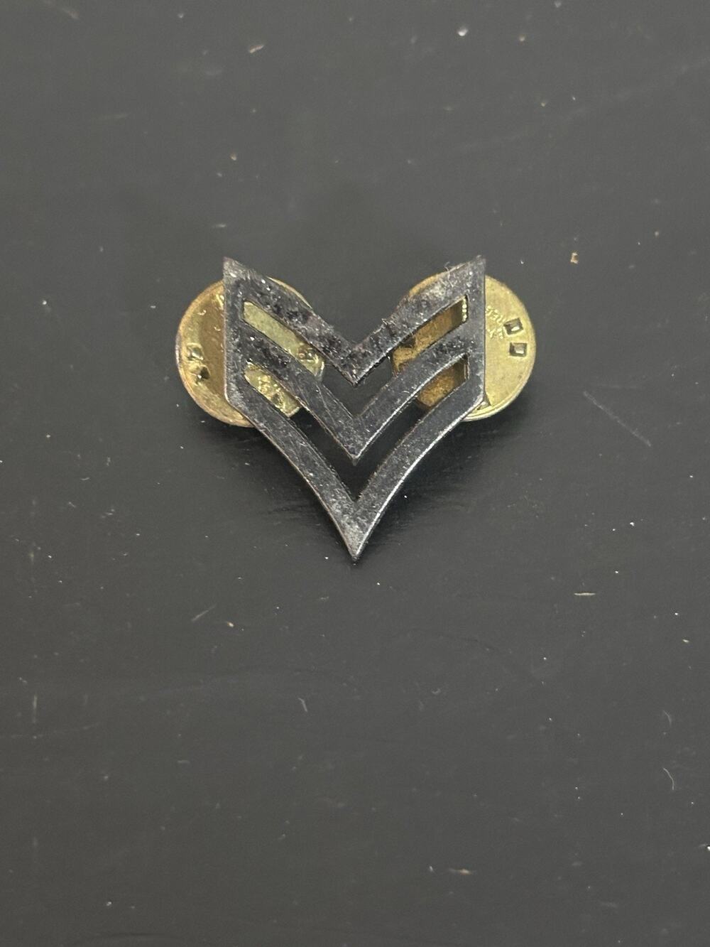 Vintage V Shaped Chevron Tie Tack Lapel Pin Gold Tone Silver Tone Geometric